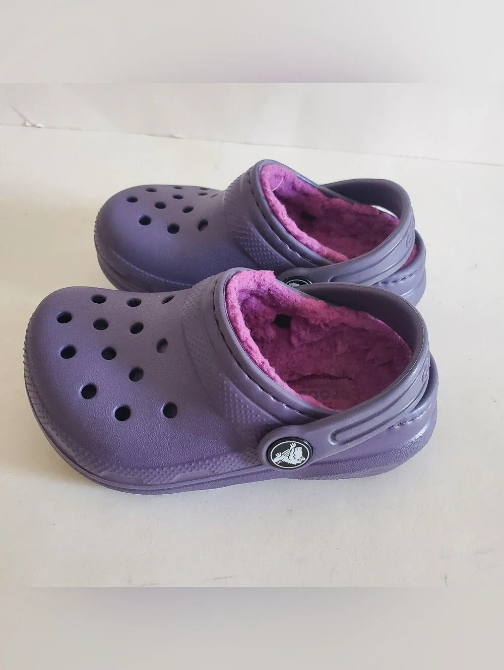 Crocs Classic Lined Clogs Purple Toddler Size 7